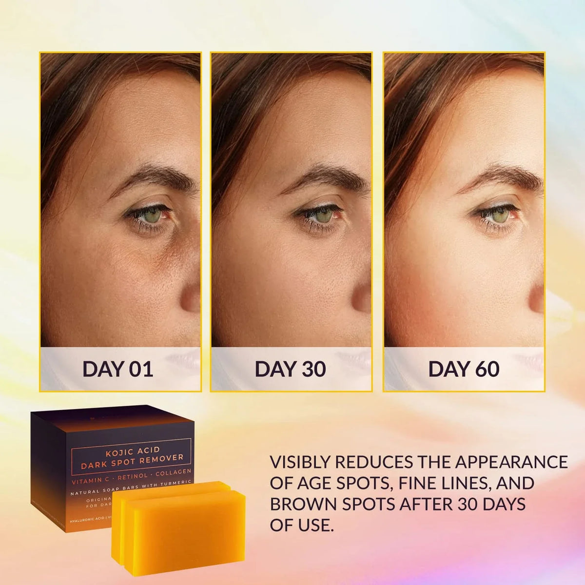 Kojic Acid Dark Spot Remover Whitening Soap Handmade Skin Care Deep Cleaning Moisturizing Cleansing Essential Soap Brighten Skin